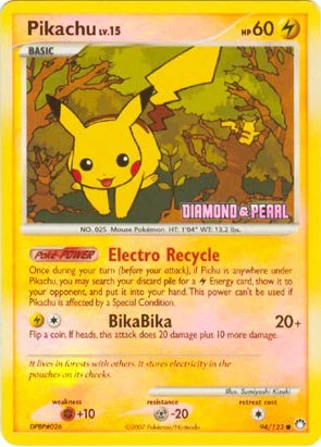 BKP: Pikachu - 94/123 (Diamond & Pearl) (Reverse Holofoil)