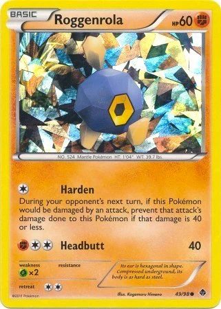 BLE: Roggenrola - 49/98 (Cracked Ice Holo) (Holofoil)