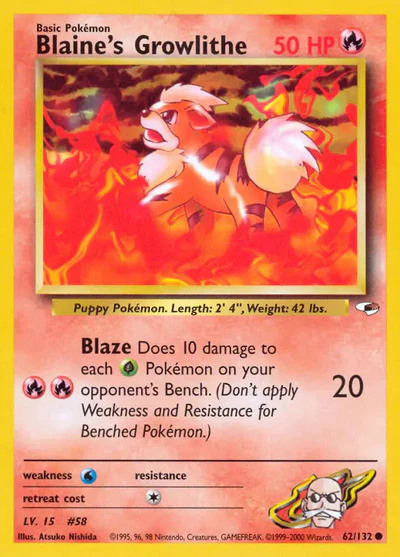 G1: Blaine's Growlithe (62) (Unlimited)
