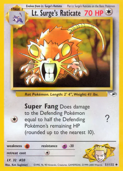 G1: Lt. Surge's Raticate (Unlimited)