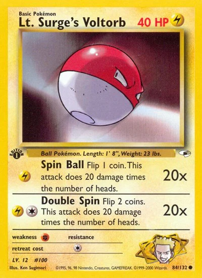G1: Lt. Surge's Voltorb (1st Edition)