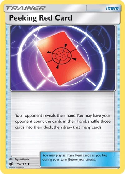 SM04: Peeking Red Card (Reverse Holofoil)