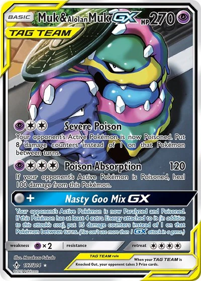 SM10: Muk & Alolan Muk GX (197) (Full Art) (Holofoil)