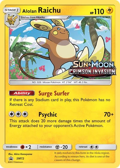 SMP: Alolan Raichu - SM72 (Prerelease) (Holofoil)