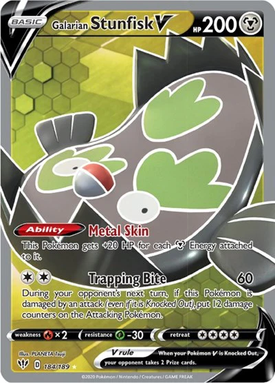 SWSH03: Galarian Stunfisk V (Full Art) (Holofoil)