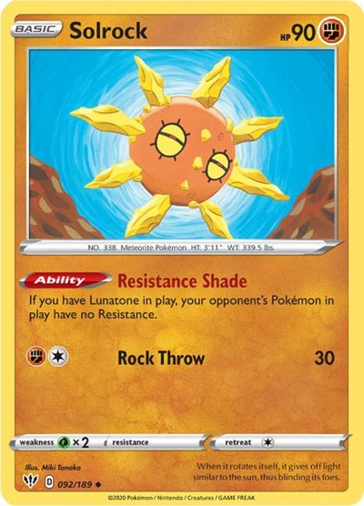 SWSH03: Solrock (Reverse Holofoil)
