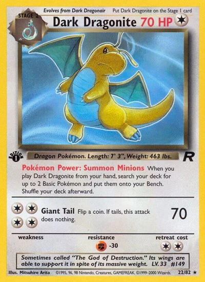 TR: Dark Dragonite (22) (1st Edition)